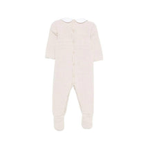 Paz Rodriguez Knit Newborn Romper Necta, Linen/White Image 2