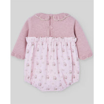 Paz Rodriguez - Knit Newborn Romper Pascua, Powder Pink/Light Brown Image 2