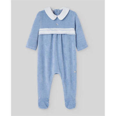 Paz Rodriguez - Knit Newborn Romper Ternura Oi, Dutch Blue Image 1