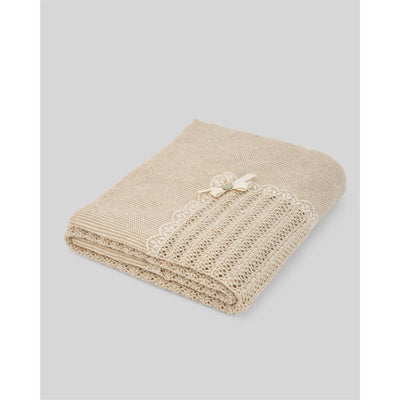 Paz Rodriguez - Knit Newborn Shawl Alegria Light Brown Image 1