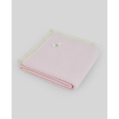 Paz Rodriguez Knit Newborn Shawl Nai Light Pink/Cream, One Size Image 1