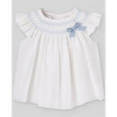 Paz Rodriguez Set Dress & Bloomer Espuma, White/Sky Blue Image 2