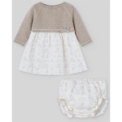 Paz Rodriguez - Set Knit Newborn Dress + Bloomers Pony, Ligth Brown Image 1