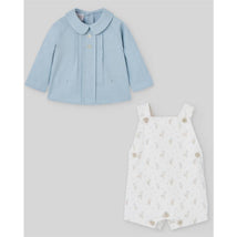 Paz Rodriguez - Set Woven Newborn Blouse + Overall Koala, Dutch Blue Image 1