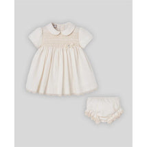 Paz Rodriguez Set Woven Newborn Dress + Bloomers Lua, Cream Image 1