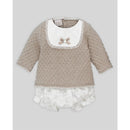 Paz Rodriguez - Take Me Home Set Knit Newborn Sweater + Bloomers Pony, Light Brown/Beige Image 1