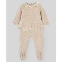 Paz Rodriguez - Take Me Home Set Knit Newborn Sweater + Leggings Alegria, Light Brown/Chalk Blue Image 1