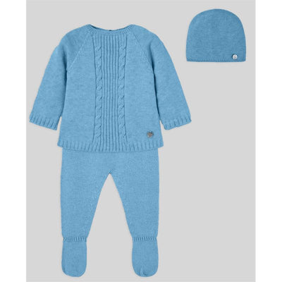 Paz Rodriguez - Take Me Home Set Knit Newborn Sweater + Leggings + Hat Regalo Oi, Dutch Blue Image 1