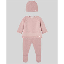Paz Rodriguez - Take Me Home Set Knit Newborn Sweater + Leggings + Hat Regalo Oi, Powder Pink/Cream Image 1