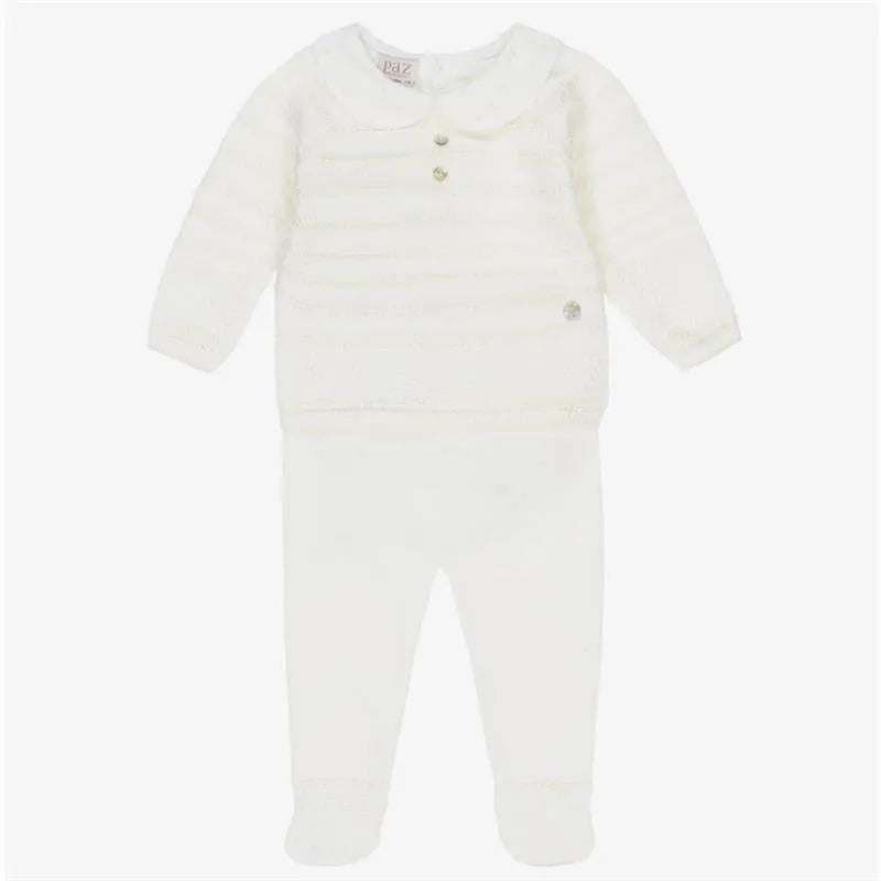 Paz Rodriguez - Take Me Home Set Knit Newborn Sweater + Leggings Paz, Cream/Beige Image 1