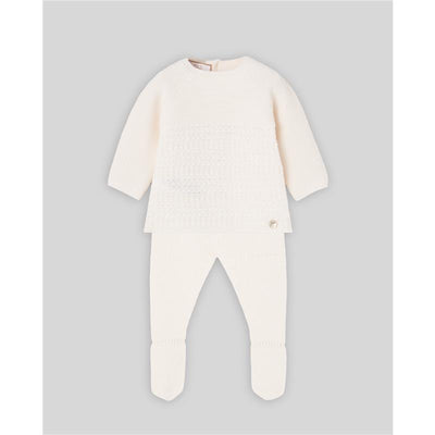 Paz Rodriguez Take Me Home Set Knit Newborn Sweater + Leggings Regalo Oi, Cream Image 1