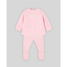 Paz Rodriguez Take Me Home Set Knit Newborn Sweater + Leggings Regalo Oi, Powder Pink/Cream Image 1