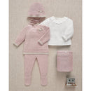 Paz Rodriguez Take Me Home Set Knit Newborn Sweater + Leggins Val, Powder Pink/Light Brown Image 1