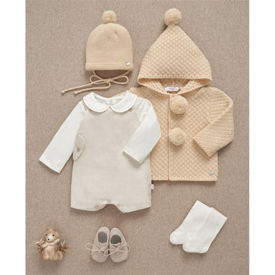 Paz Rodriguez Woven Newborn Overall Mel, Sand Image 1