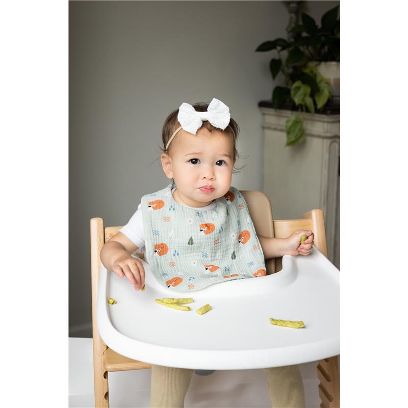 Pearhead - 2Pk Baby Bib Set, Woodland Muslin Cotton Image 4