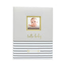 Pearhead Baby 1st Year Memory Book Hello Baby Grey and Gold Image 1