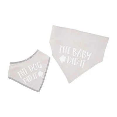 Pearhead Baby And Pet Bib Set, Gray Image 1