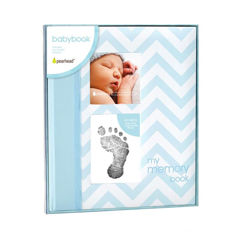 Pearhead Baby First 5 Years Memory Book with Safe Ink Pad - Blue