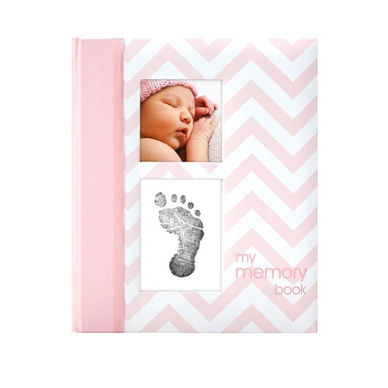 Pearhead Baby First 5 Years Memory Book with Safe Ink Pad - Pink Image 1