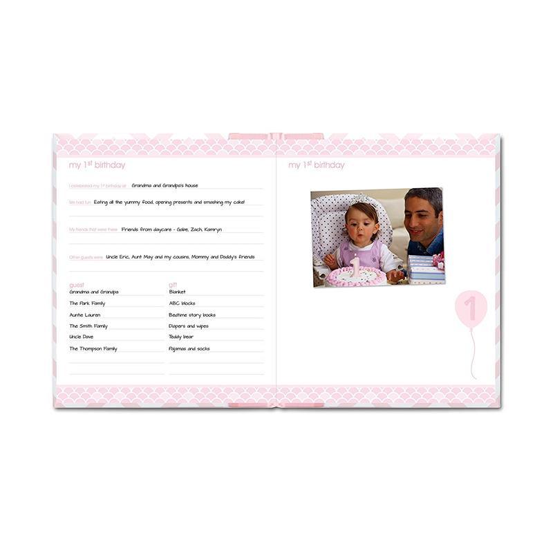 Pearhead Baby First 5 Years Memory Book with Safe Ink Pad - Pink Image 7