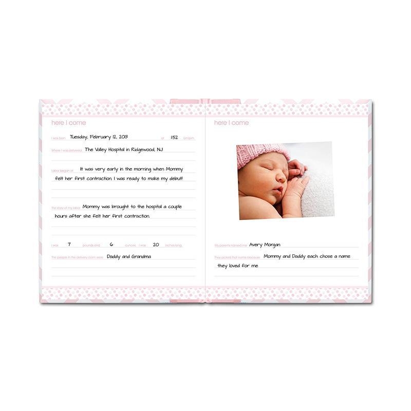 Pearhead Seersucker Baby Book in Pink