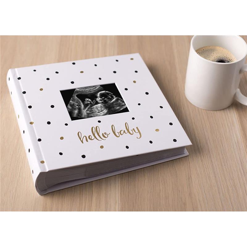 Pearhead - Baby Photo Album With Guided Journal Pages, White Polka Dots Image 4
