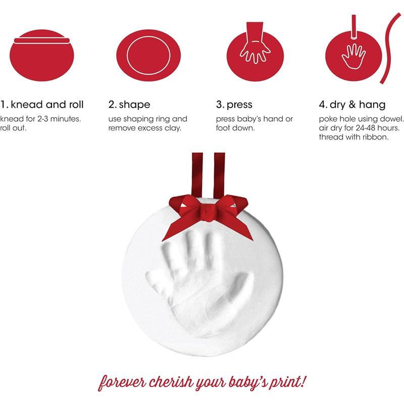 Pearhead - Pearhead Babyprints Christmas Ornament, Easy No-Bake DIY Clay Impression Image 4