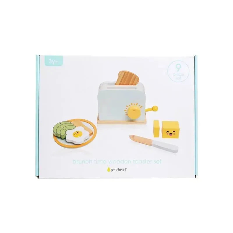 Pearhead - Brunch Time Montessori Toy Toaster Oven Set, 9 Piece Wooden Play Toy Set  Image 3