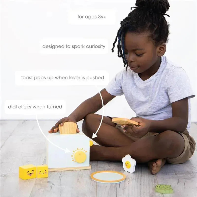 Pearhead - Brunch Time Montessori Toy Toaster Oven Set, 9 Piece Wooden Play Toy Set  Image 7