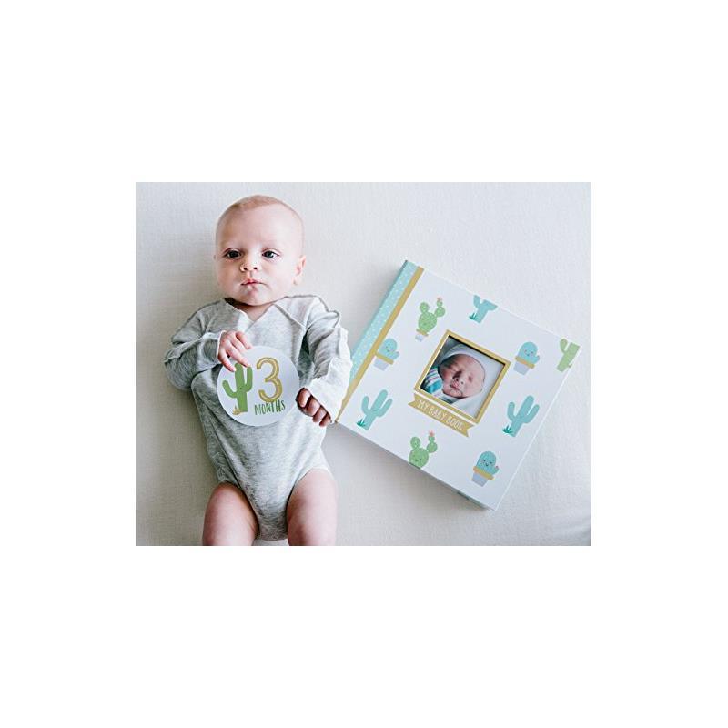 Pearhead Cactus Themed Baby 1st Year Memory Book + Baby Photo Props Image 6