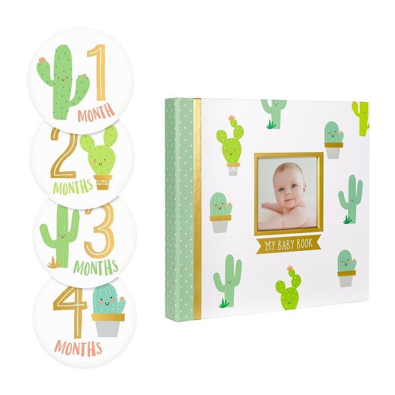 Pearhead Cactus Themed Baby 1st Year Memory Book + Baby Photo Props Image 2
