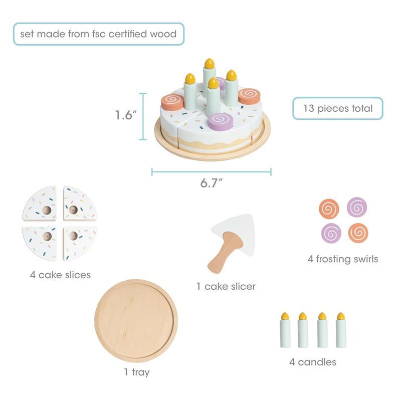 Pearhead - Celebration Montessori Birthday Cake Toy Set, 14 Piece Wooden Play Toy Set  Image 10