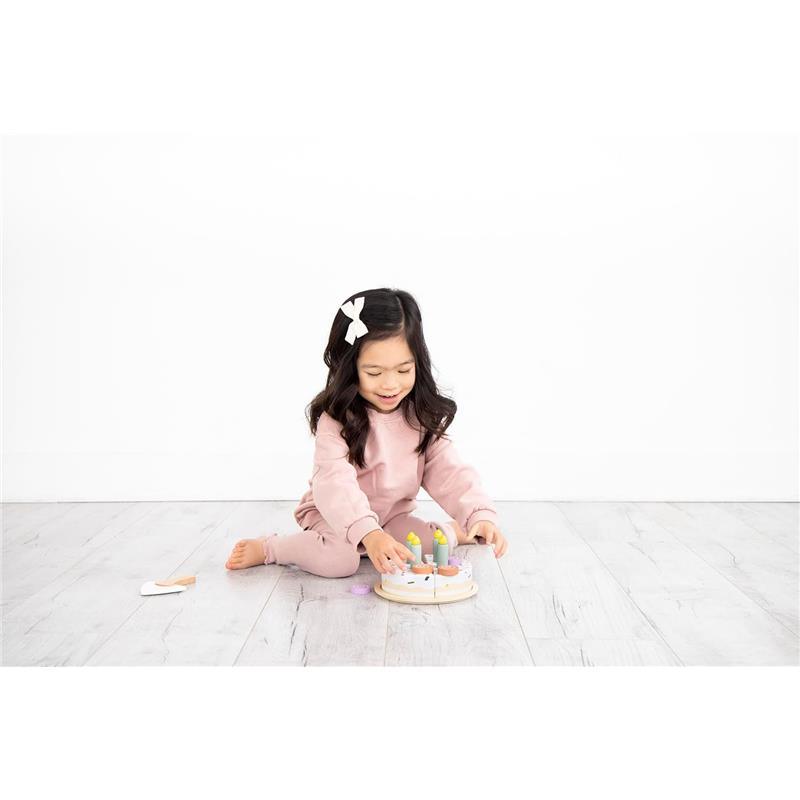 Pearhead - Celebration Montessori Birthday Cake Toy Set, 14 Piece Wooden Play Toy Set  Image 7