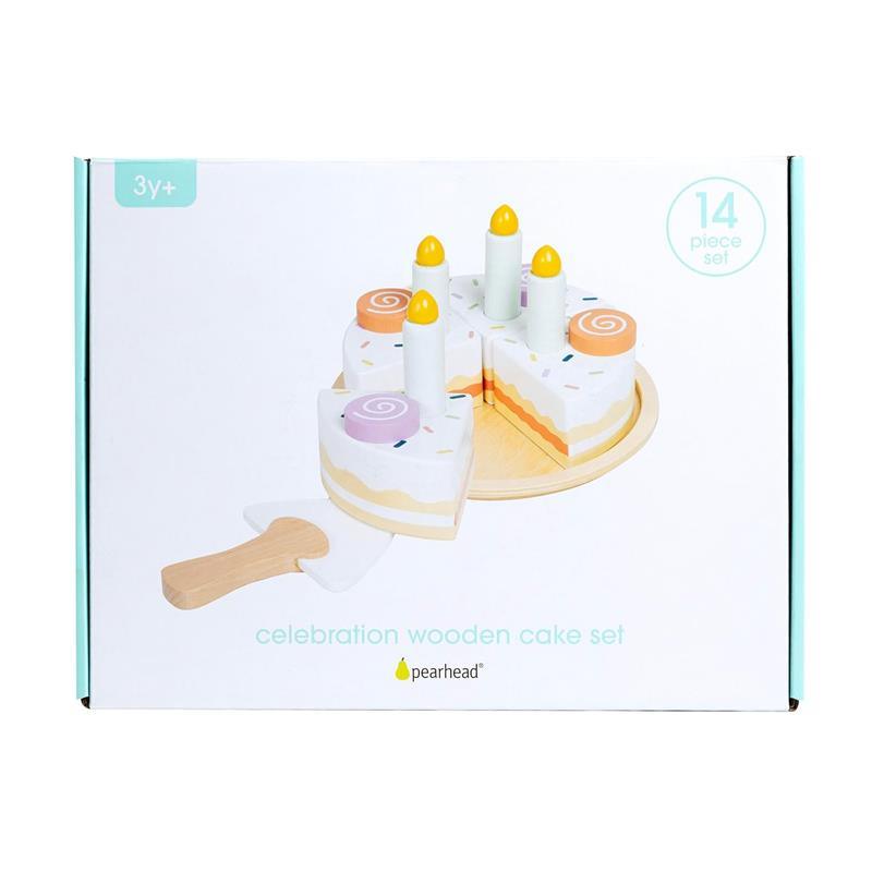 Pearhead - Celebration Montessori Birthday Cake Toy Set, 14 Piece Wooden Play Toy Set  Image 8
