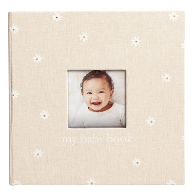 Pearhead - Daisy Linen Baby Book, Memory Book Image 1