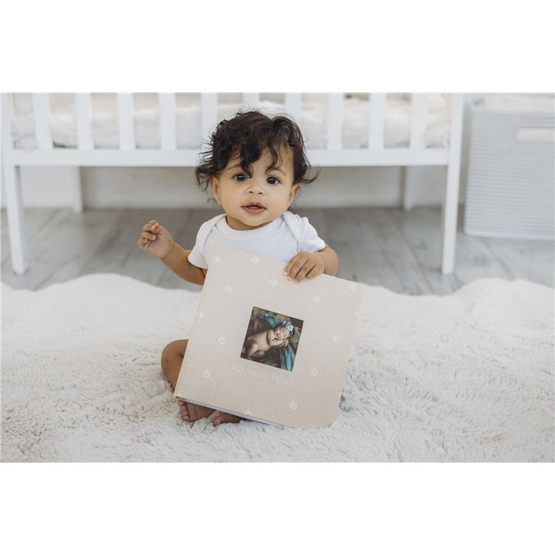 Pearhead - Daisy Linen Baby Book, Memory Book Image 4