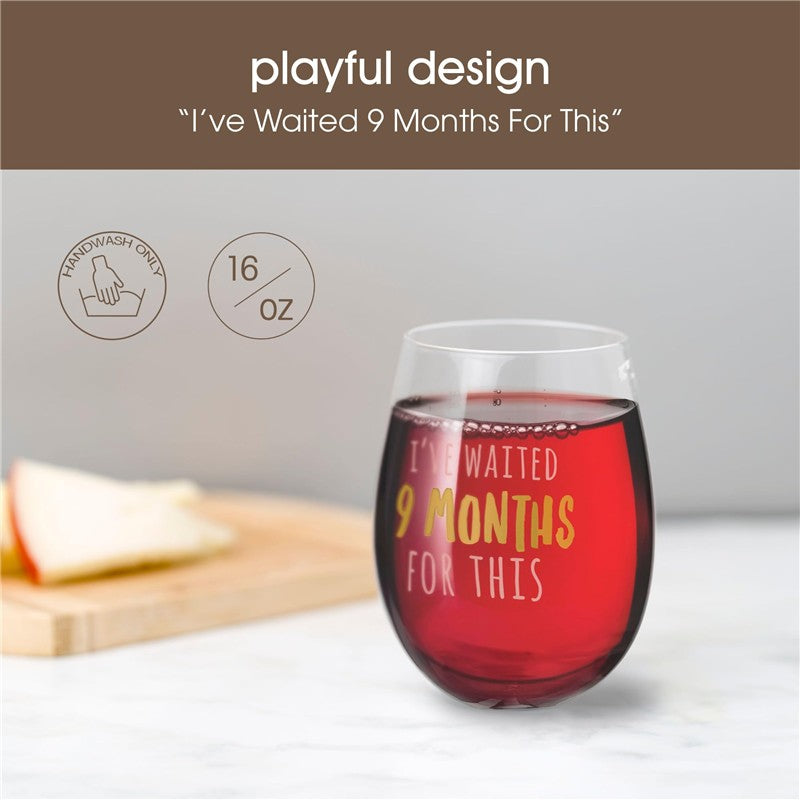 Pearhead I've Waited 9 Months for This Motherhood Wine Glass Image 2