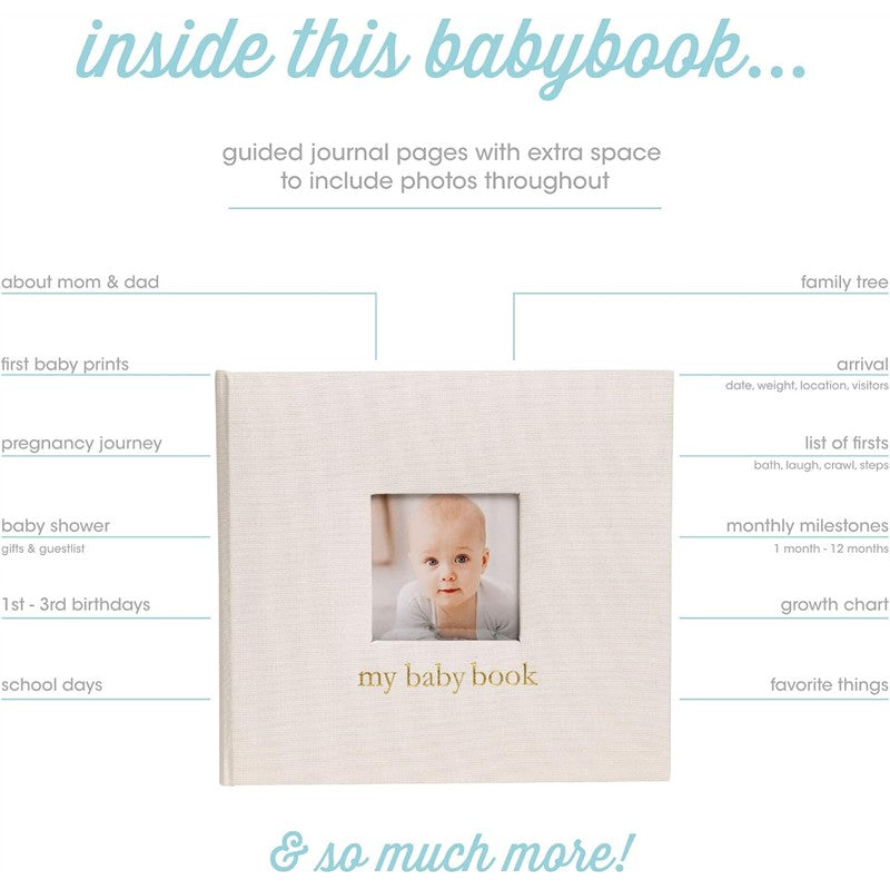 Pearhead Ivory Linen Baby Memory Book Image 3