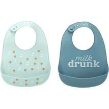 Pearhead Milk Drunk Silicone Baby Bib Set of 2 Image 1