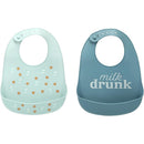 Pearhead Milk Drunk Silicone Baby Bib Set of 2 Image 1