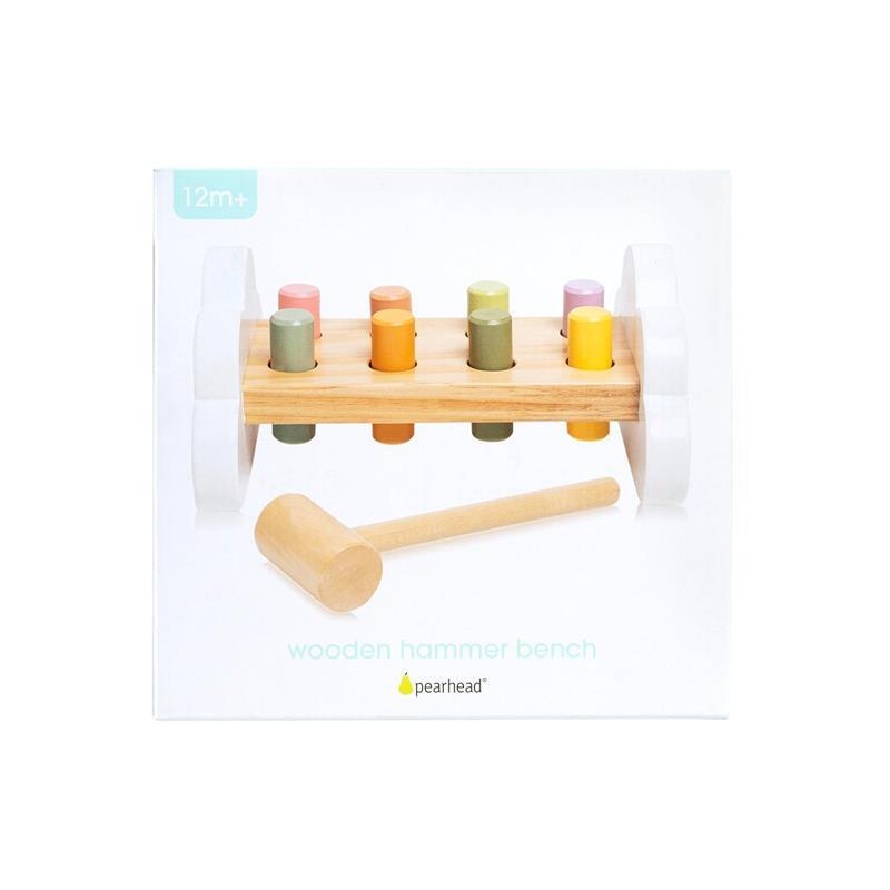 Pearhead - Montessori Hammer Bench Toy, Pounding and Hammering Wooden Toy for Ages 1+ Years  Image 3