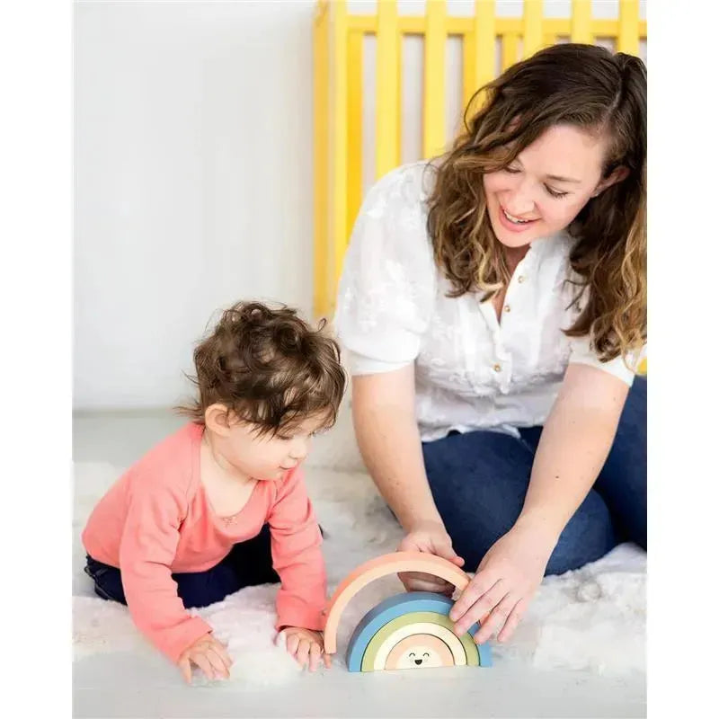 Pearhead - Pearhead Wooden Rainbow Stacking Toy, Baby and Toddler Montessori Toy Ages 1+ Years Image 10