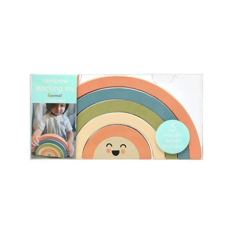 Pearhead - Pearhead Wooden Rainbow Stacking Toy, Baby and Toddler Montessori Toy Ages 1+ Years Image 11