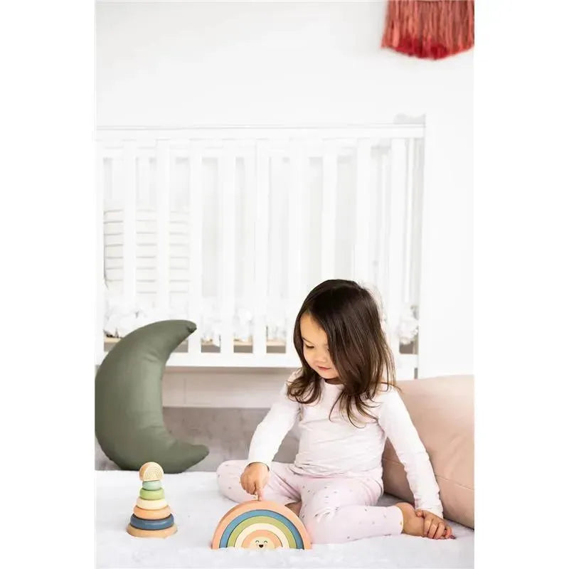 Pearhead - Pearhead Wooden Rainbow Stacking Toy, Baby and Toddler Montessori Toy Ages 1+ Years Image 5