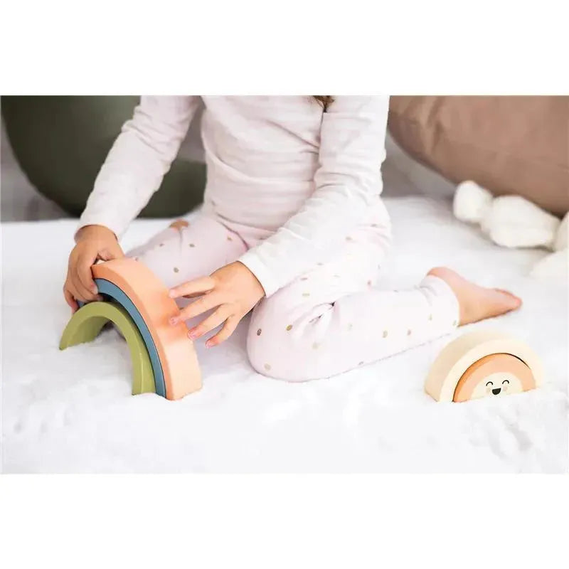 Pearhead - Pearhead Wooden Rainbow Stacking Toy, Baby and Toddler Montessori Toy Ages 1+ Years Image 6