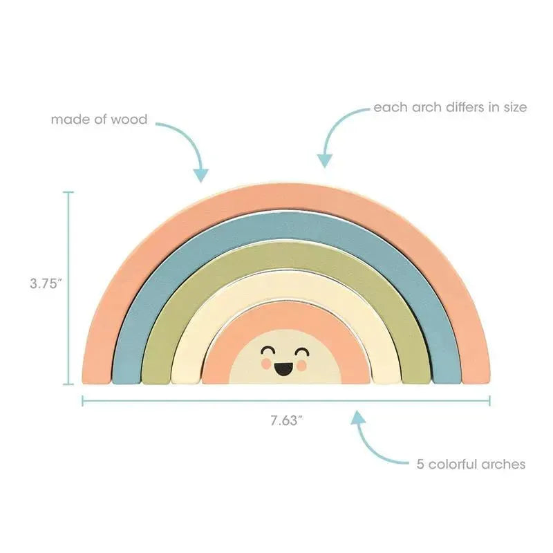 Pearhead - Pearhead Wooden Rainbow Stacking Toy, Baby and Toddler Montessori Toy Ages 1+ Years Image 7
