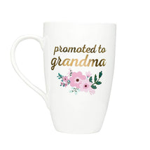 Pearhead Promoted to Grandma Mug, Pregnancy Announcement Gift for Grandma Mug, Floral Image 1