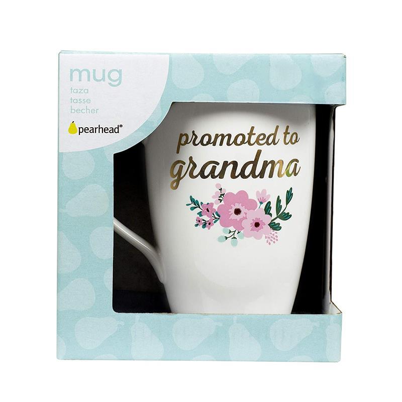 Pearhead Promoted to Grandma Mug, Pregnancy Announcement Gift for Grandma Mug, Floral Image 2