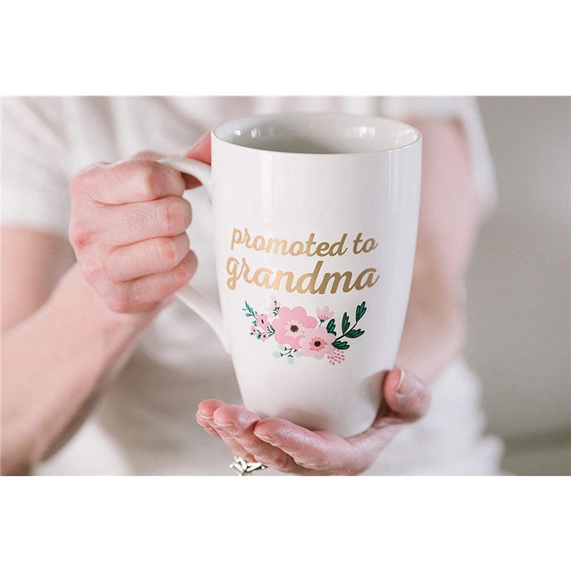 Pearhead Promoted to Grandma Mug, Pregnancy Announcement Gift for Grandma Mug, Floral Image 5