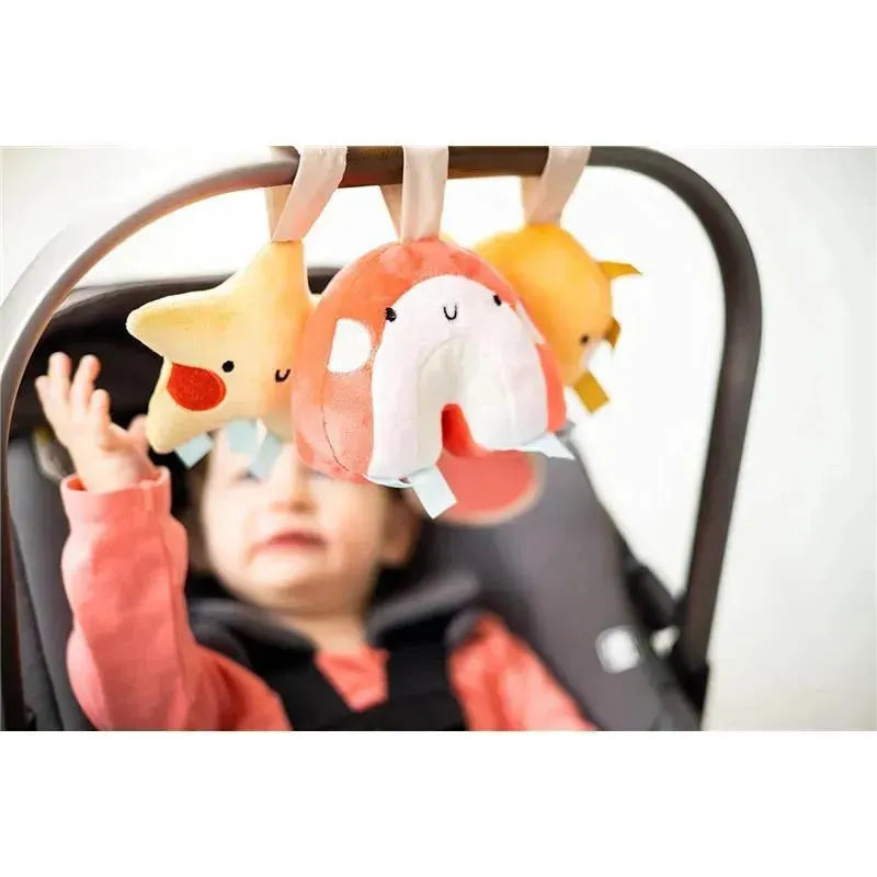 Pearhead - Rainbow Sun and Stars Stroller Toys, Plush Corduroy Baby Travel Car Seat Toy, Set of 3  Image 3